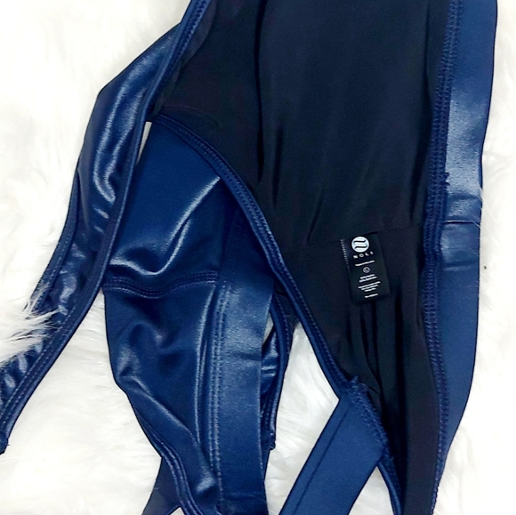 Pearlized Ride It Bra Nocturnal Navy Blue Scalloped Workout Small - Picture 4 of 4